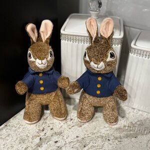 Peter Rabbit Plush Bunny Pair with Navy Jackets